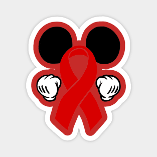 Mouse ears Awareness Ribbon (Red) Magnet