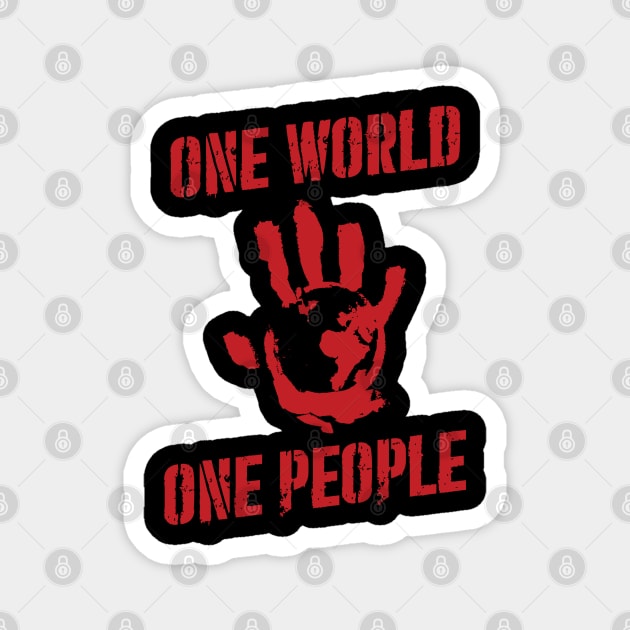 Flag Smashers - One World One People Magnet by BadCatDesigns