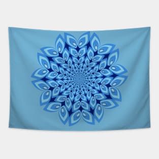 Blue leafy mandala Tapestry