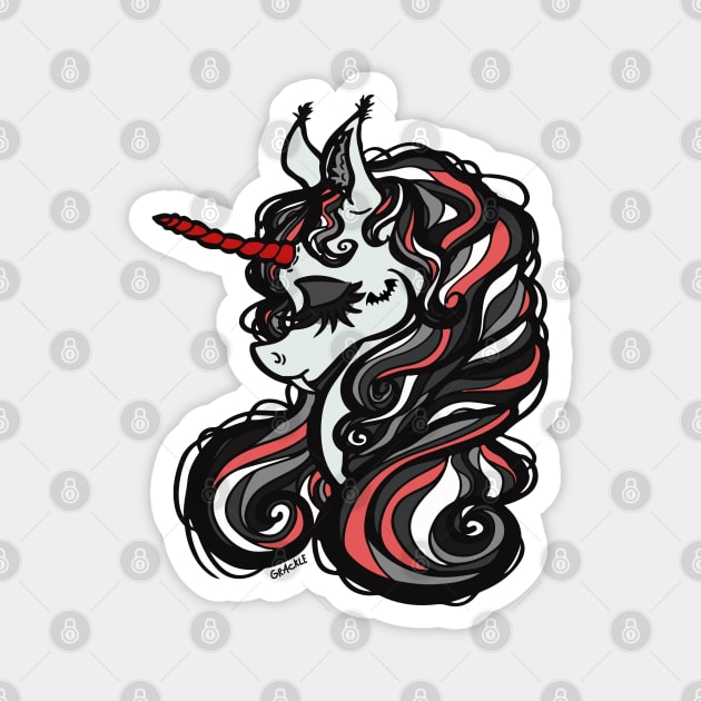 Vampire Unicorn Magnet by Jan Grackle