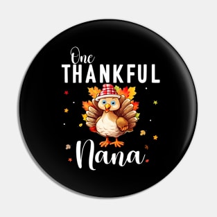 Watercolor Thanksgiving Turkey Grandma One Thankful Nana Pin