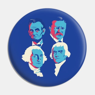 Pop Art Mount Rushmore Presidents // Washington Jefferson Lincoln Roosevelt // Presidents Day Pin