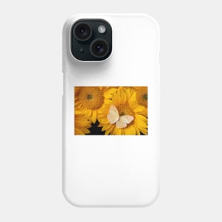 Soft Yellow Butterfly On Sunflower Phone Case