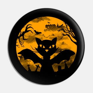 Happy halloween black cat Pin