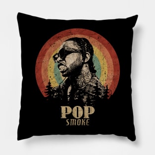 Retro Sunset Pop Smoke Rapper Pillow