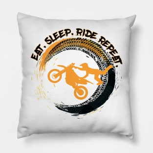 Eat Sleep Ride Repeat Dirt Bike Motocross Pillow