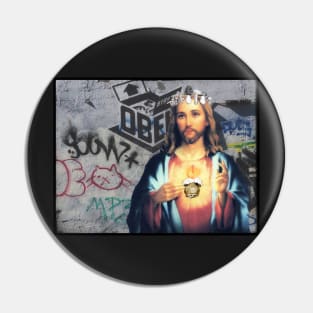 Sacred Majesty: Jesus with Crown of Mushrooms Pin