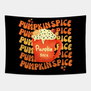 Retro Vintage  Pumpkin Spice Latte Lovers  Funny Pumpkin Fall Tapestry