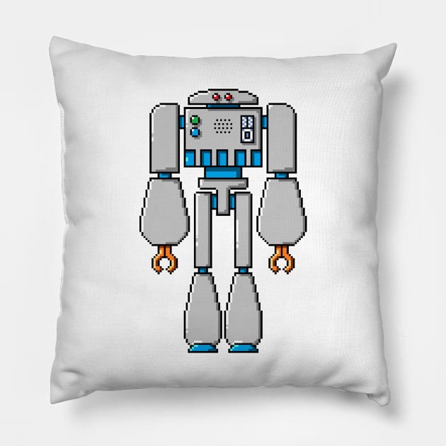 Pixel Robot 158 Pillow by Vampireslug