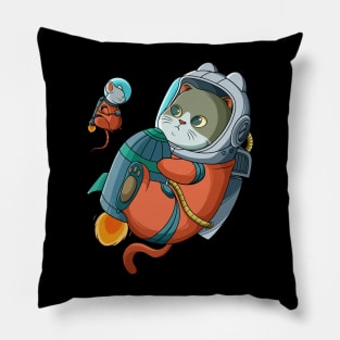 Cat and mouse astronaut Pillow