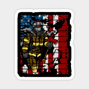 Firefighter American Flag Magnet