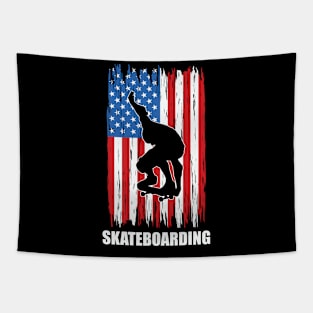 American Flag Skateboarding Tapestry