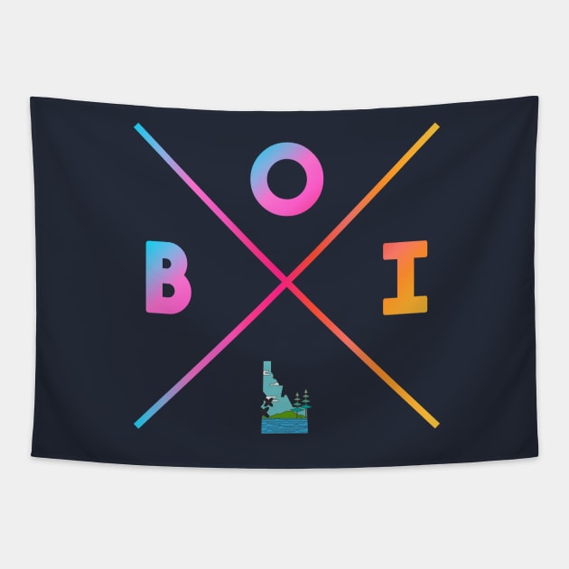 Boise Color Pop Design Tapestry by graphiczen