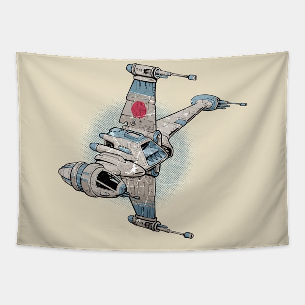 B WING FIGHTER CORPS BLUE Tapestry by mamahkian