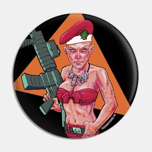 bloody women christmass soldier Pin