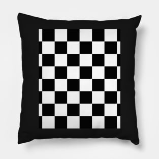 Black and White Chequered Print Pillow