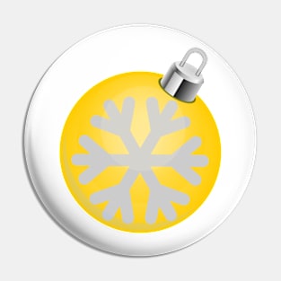 Yellow Christmas bauble Pin