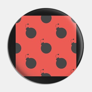 Black bomb pattern Pin