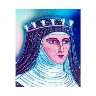 Hildegard of Bingen Snowy Portrait | Hildegard of Bingen Artwork 13 T-Shirt