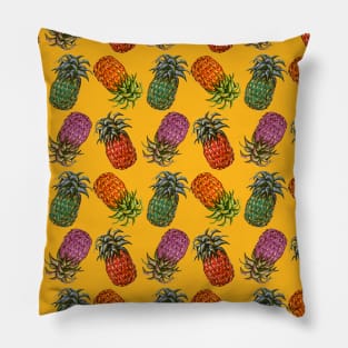 Colorful Cool Hawaiian Pineapple Fruit Pattern Tropical Summer Gift Pillow