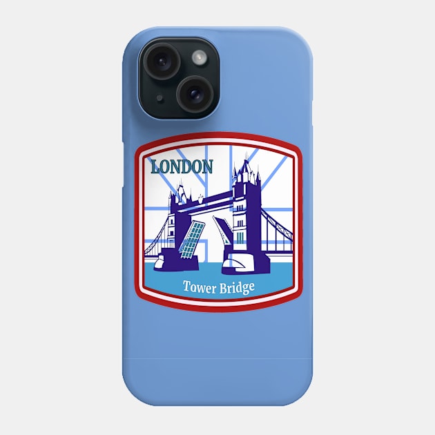 London Tower Bridge- Retro Vintage Patch Phone Case by Eva Wolf