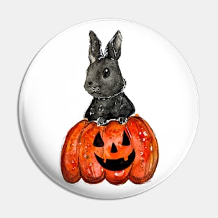 Jack O Lantern Rabbit Pin