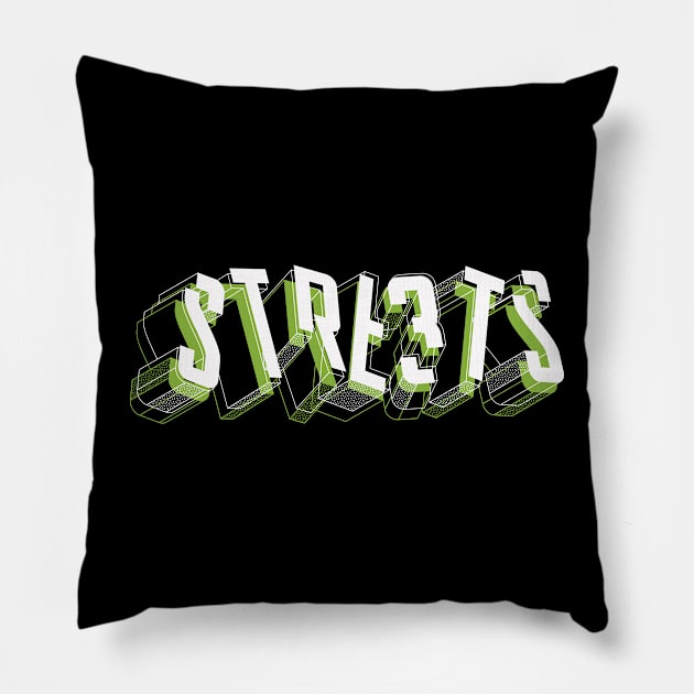 Streets 3D Typography Pillow by Teefold