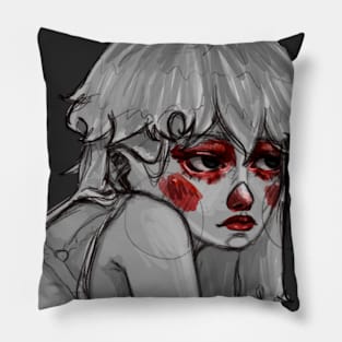 girl with red eyes Pillow