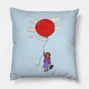 Girl With Red Balloon, “I’ll FlyAway” Pillow