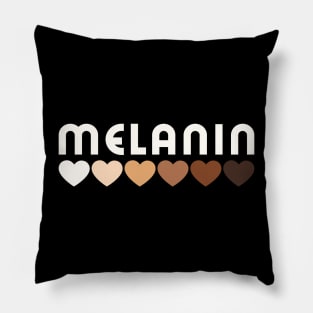 Melanin, hearts, afro, black woman, African American, Black Girl Magic Pillow