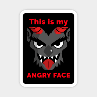 Angry face demon Magnet