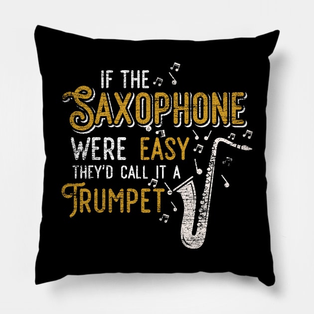 Funny Saxophone Pillow by shirtsyoulike