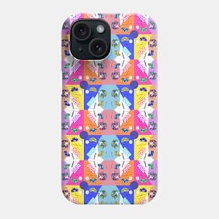 Checked Rainbow Fiesta Blue Kaleidoscope Memphis Design Pattern Phone Case