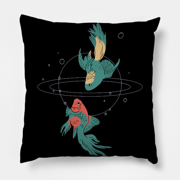 Fish meets fish Pillow by escic