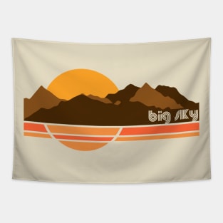 Retro Big Sky Montana 70s Style Tourist Souvenir Tapestry