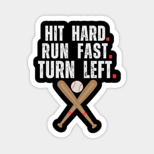 Baseball Player Hit Hard Run Fast Turn Left Funny VINTAGE Magnet