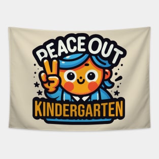 Peace Out Kindergarten Funny Last Day Of School V2 Tapestry