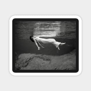 Floating Underwater, 1947. Vintage Photo Magnet