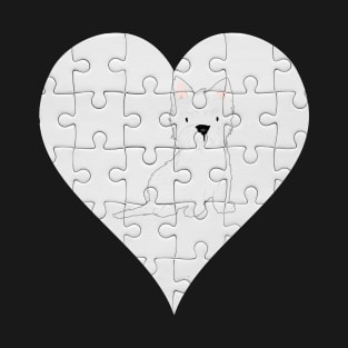 West Highland White Terrier Heart Jigsaw Pieces Design - Gift for West Highland White Terrier Lovers T-Shirt