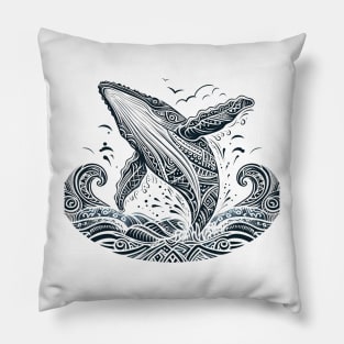 Tribal Humpback Whale Pillow