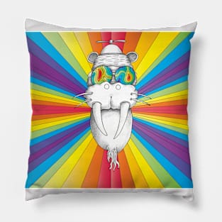 Psychedelic Walrus Monkey God V2 Pillow