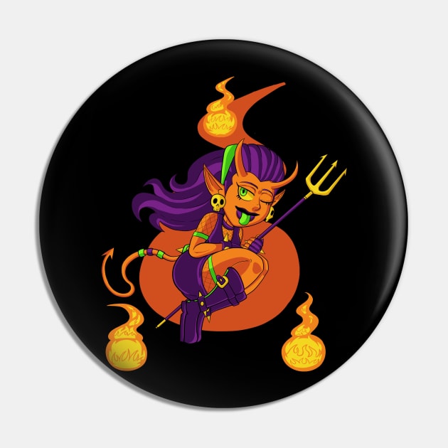 Demon Girl (NEON) Pin by KnightLineArt