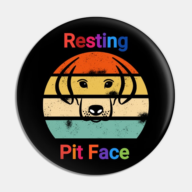 Vintage resting pit face dog Pin by FouadBelbachir46