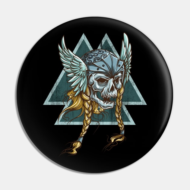 Viking Valkyrie and Valknut Pin by LittleBean