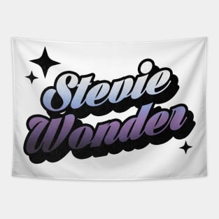 Stevie Wonder - Retro Classic Typography Style Tapestry