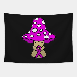 Mushroom holding  big Awareness Ribbon Tapestry