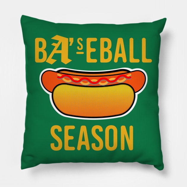 Baseball Season - Hotlink (Gold) Pillow by mikelcal