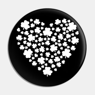 Clover Leaf Shamrock Heart Pin