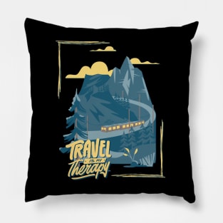 Travel is my therapy Ready for new adventure Wanderlust Explore the world vacation Pillow