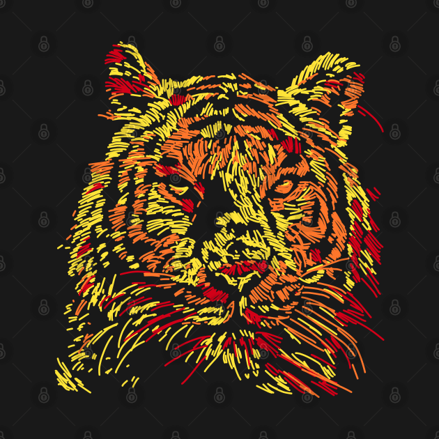 Sketchy Face Tiger by machmigo